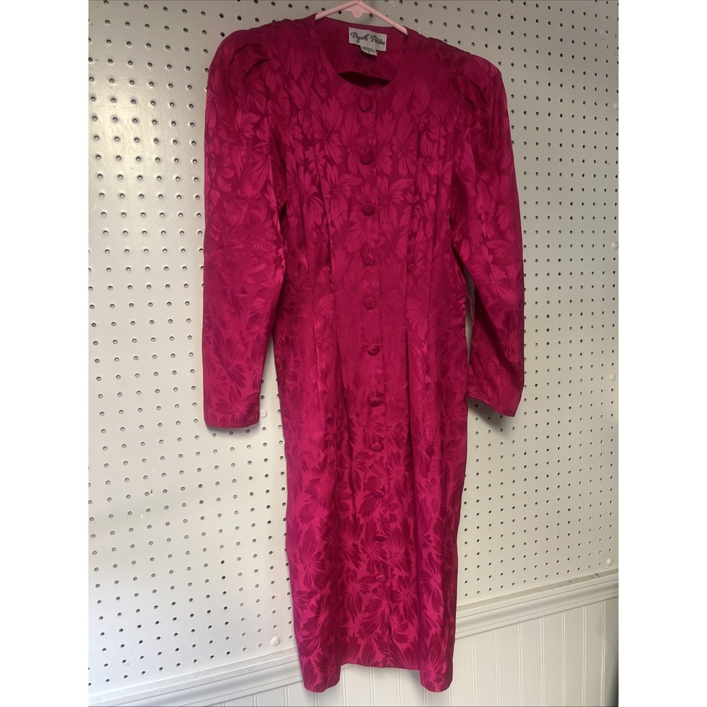 Vintage Papell Petites 100% Silk Dress‎ Pink Size 2